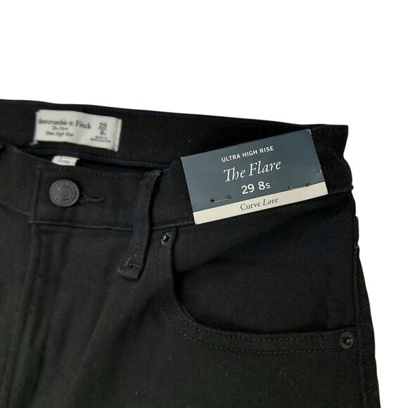 Abercrombie & Fitch Black Flare Jeans - Picture 3 of 12